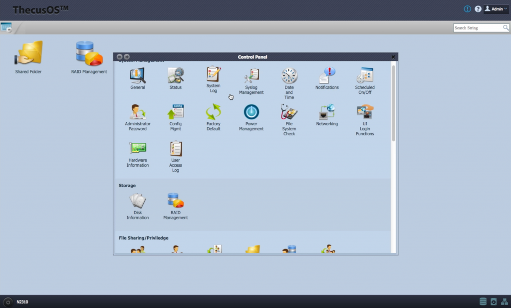 Thecus Web Panel